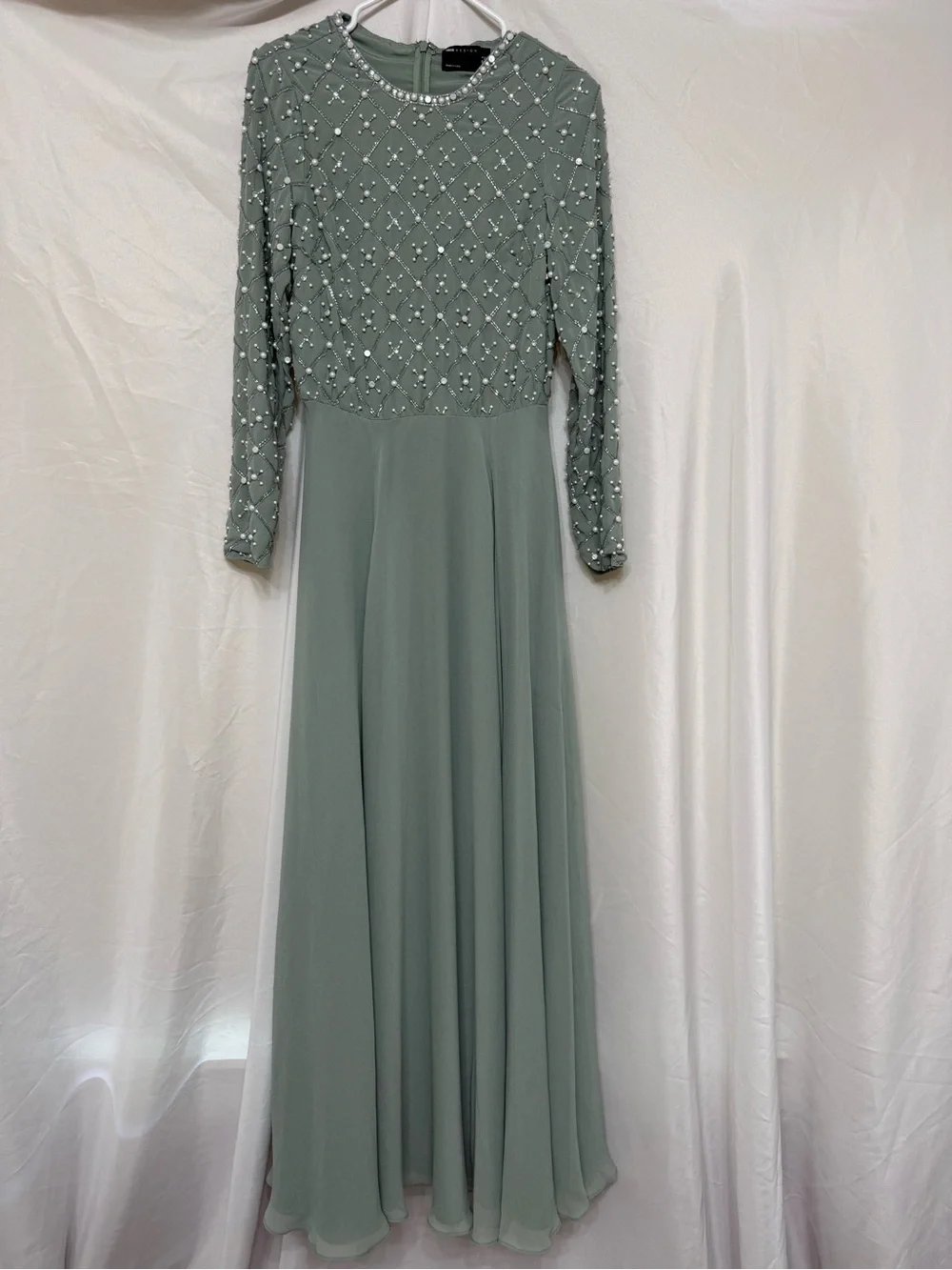 ASOS Green Long Sleeve Evening Gown - Picture 2 of 2